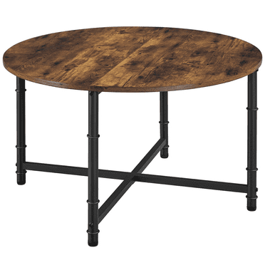 Alden Design 31.5in Round Coffee Table for Livingroom, Rustic Brown