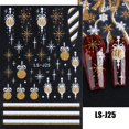 thumbnail image 1 of 5D Christmas Embossed Nail Stickers White Snowflakes Sliders For Nails Cute Cartoon Bear Gloves Sweater Design Decals GLJI-5D18, 1 of 4