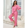 thumbnail image 2 of Silk Satin Pajamas for Women Set 2 Piece Silk Pjs Long Sleeve Top Cozy Sleepwear Silky Pajamas, 2 of 7