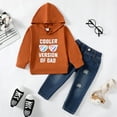 thumbnail image 3 of 18 Months Baby Boys Clothes 24 Months Boys 2PCS Hoodie Outfits Set Letter Glasses Print Toddler Boys Long Sleeve Hoodie Top Pants Set Brown, 3 of 10