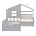 thumbnail image 3 of Harper & Bright Designs Twin Size House Bed with Sofa, Platform Bed with Two Drawers and Storage Shelf, Gray, 3 of 9