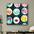 thumbnail image 2 of PixonSign Canvas Print Wall Art Delicious Cupcake Variety Food Dessert Photography Realism Glam Colorful Multicolor Ultra for Living Room, Bedroom, Office - 24"x24", 2 of 5