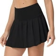 thumbnail image 2 of Pleated Tennis Skirt for Women with 4 Pockets Women's High Waisted Athletic Golf Skorts Skirts for Running Casual black L, 2 of 6