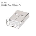 thumbnail image 2 of Unique Bargains 20PCS USB 2.0 Type A Male Socket Connector Jack  Port, 4-Pin DIP 90 Degree Repair Replacement Adapter, 2 of 3