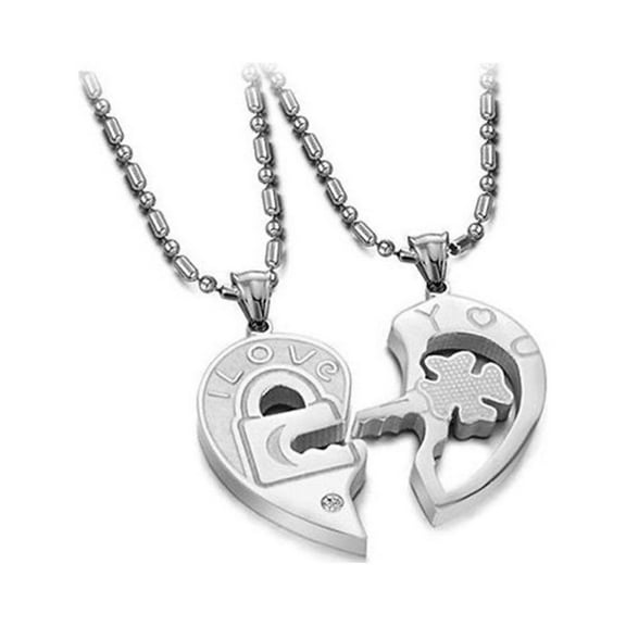 KATGI Stainless Steel Key to My Heart I Love You Couples Necklaces Set