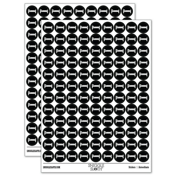 Bed Sleeping 200 Round Stickers - Black - Gloss Finish - 0.50" Size