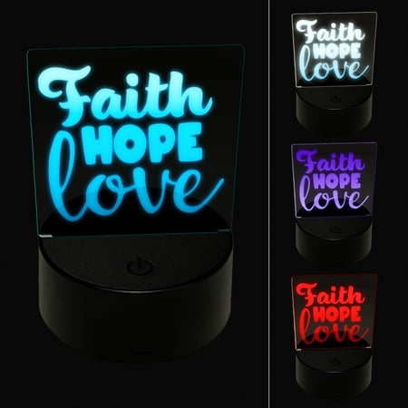 

Faith Hope Love LED Night Light Sign 3D Illusion Desk Nightstand Lamp