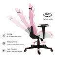 thumbnail image 4 of Gaming Chair Office Desk Chair Ergonomic Reclining Computer Chair Height Adjustable Swivel Recliner with Headrest Lumbar Support, Pink White, 4 of 7