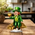 thumbnail image 5 of St. Patrick’s Day Lucky Gnome Statue Decoration – Small Irish Figurine Ornament for Home Office Table Shelf Decor – Positive Energy Gift for Holiday, Birthday or Housewarming, 5 of 5