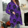 thumbnail image 6 of Uaswgudfs ​Women's Cardigan Autumn Themed Trench Coat - Black Cat Bats Pumpkin Print Open Front Relaxed Fit Seasonal Celebration​, 6 of 7