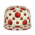 thumbnail image 2 of Daiia Fruit Apples print Flat Bill Hats Flat Brim Trucker Cap Baseball Cap Adjustable Classic Low Profile Hat Unconstructed Plain Cap, 2 of 9