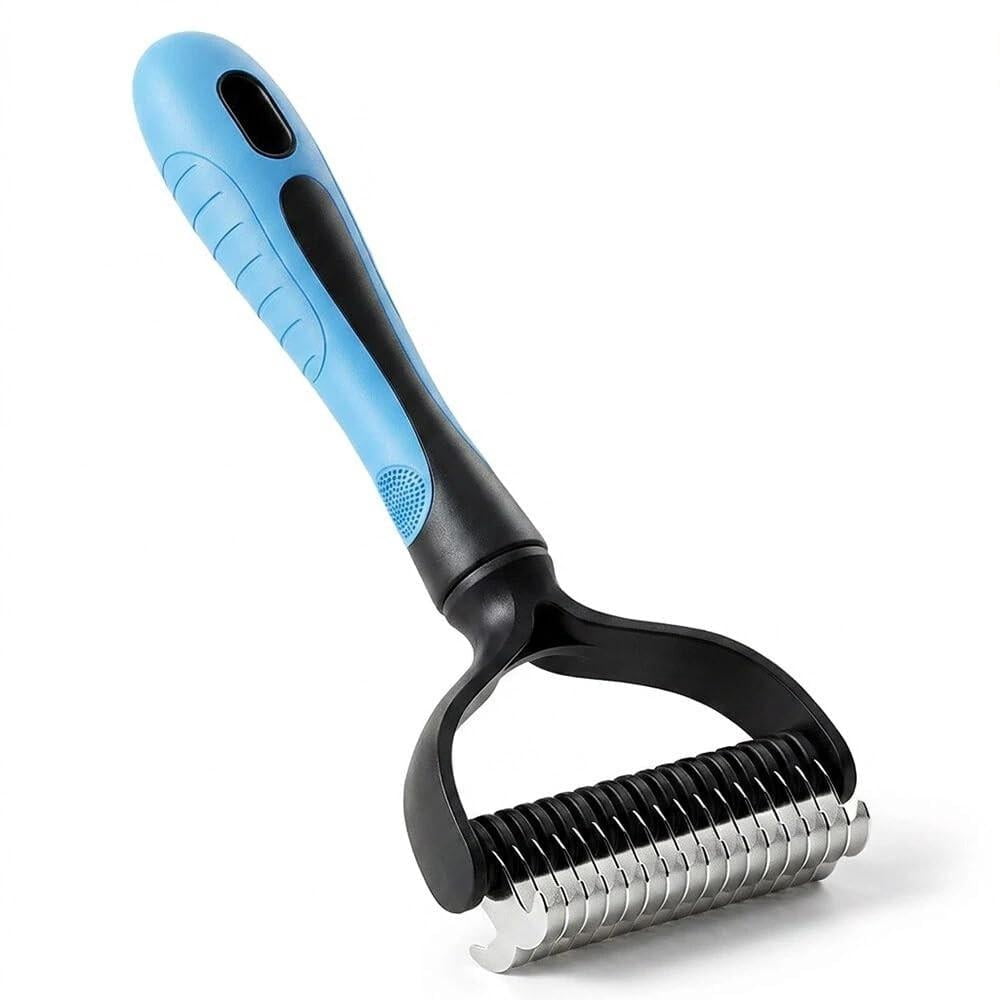 Pet Grooming Brush for Dogs & Cats, Undercoat Rake Deshedding Brush, Extra Wide Stainless Steel Dog Detangler Comb, Pet Pro Grooming Tool For Long Hair & Thick Coats