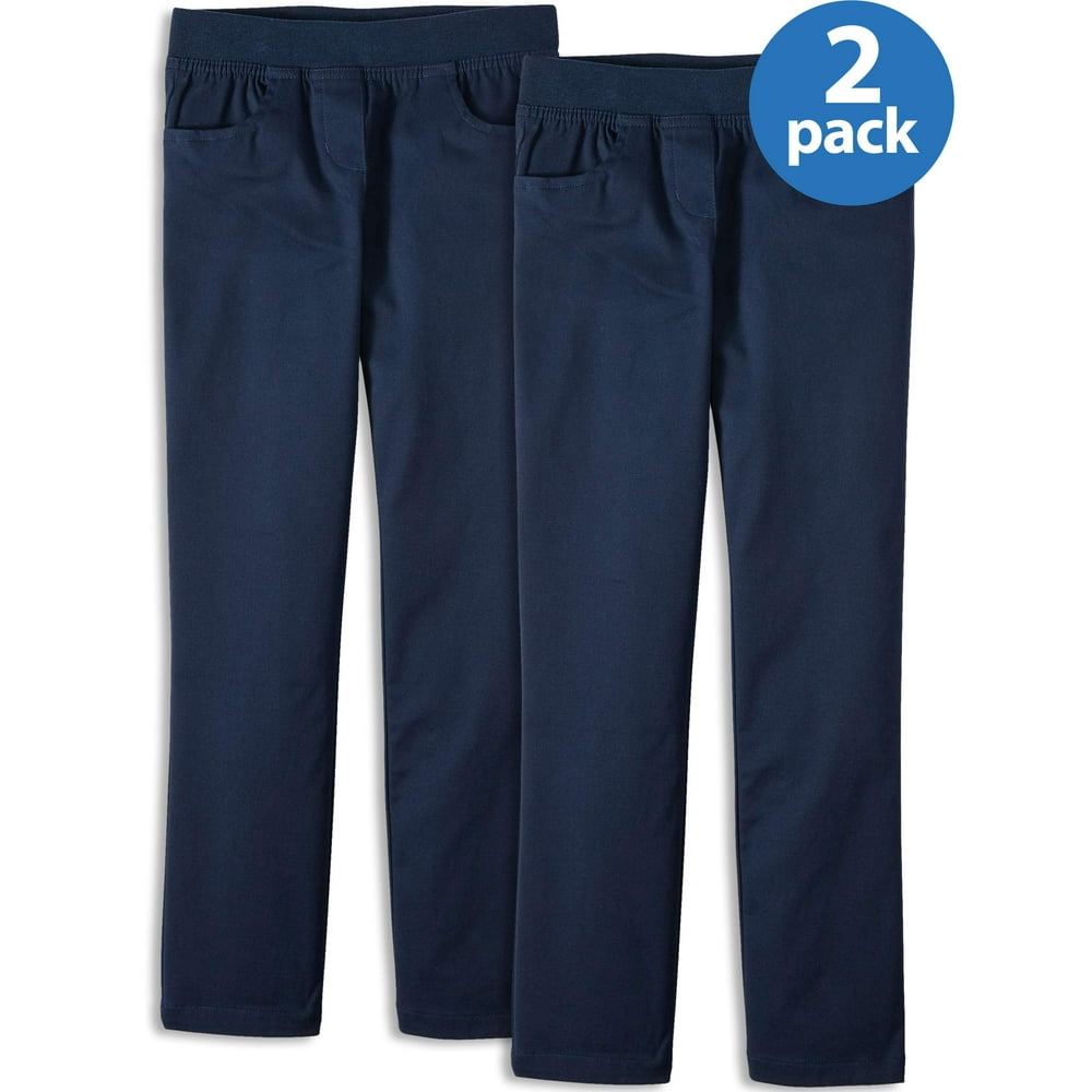 Wonder Nation Wonder Nation Girls School Uniform Stretch Twill Pull