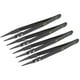 thumbnail image 1 of Uxcell 5.04''x0.39'' Pinzas de precisión antiestáticas ESD extremadamente puntiagudas de acero inoxidable negras 4 Pcs, 1 of 3