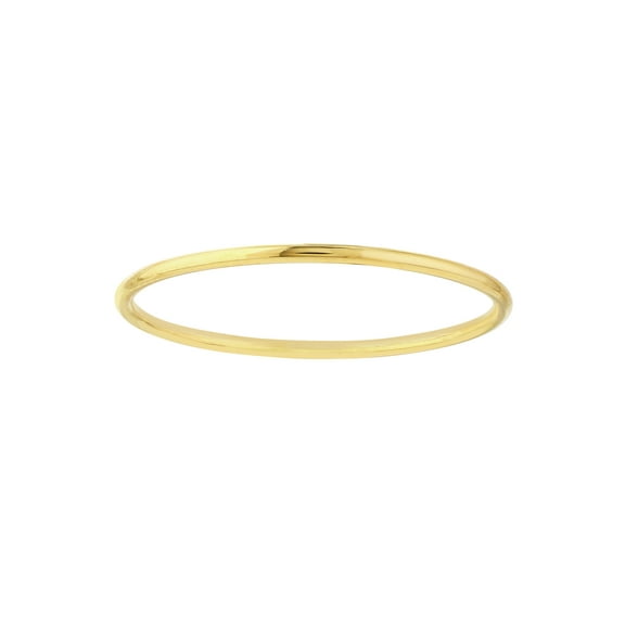 14K Solid Yellow Gold Women's 1mm Round Wire Stackable Ring, Size 8
