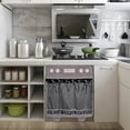 thumbnail image 4 of Handmade Linen Oven Skirt with Ribbon Ties, Premium Kitchen Curtain No Drill Invisible Mounting, Decorative Cabinet Cover for Sink Dishwasher Laundry Room Ruffled Design, 4 of 7