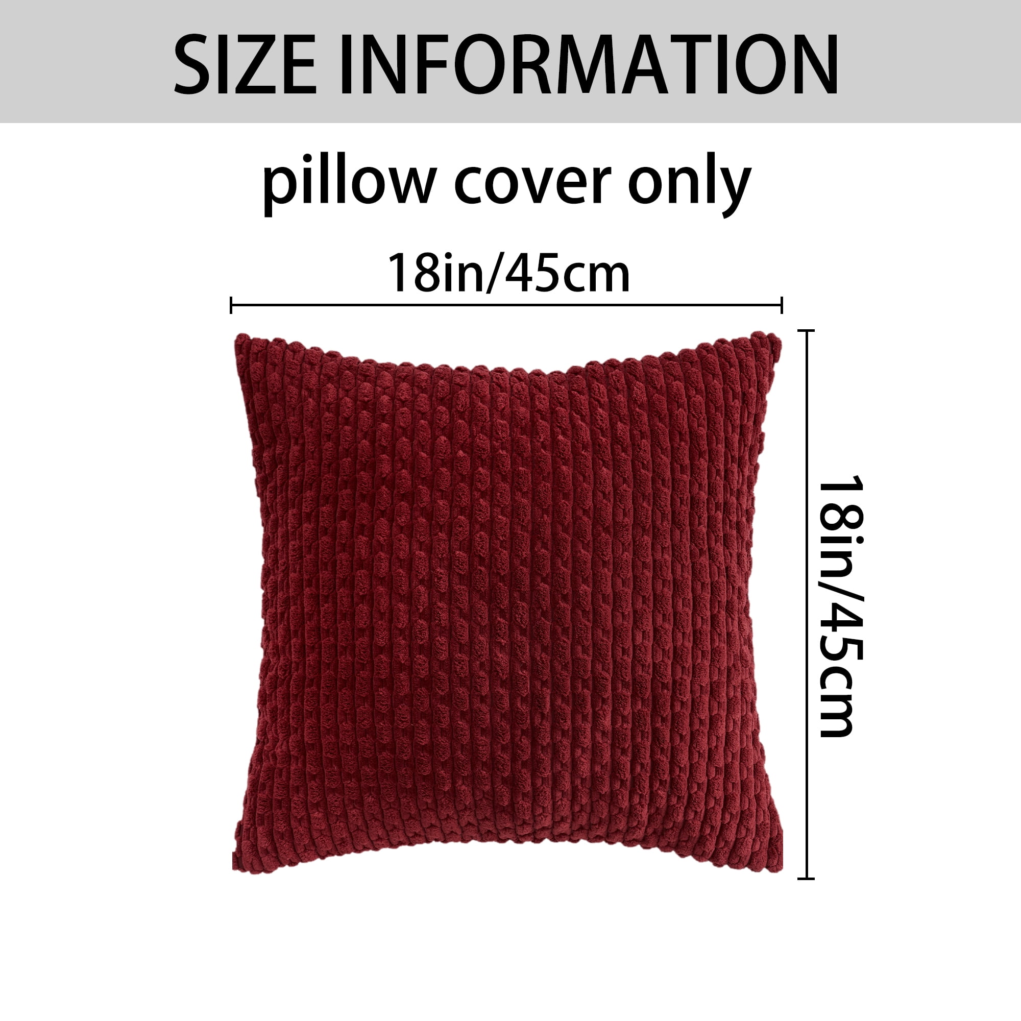 Unique Bargains 2Pcs Decorative Throw Pillow Covers for Sofa Red 18" x 18"