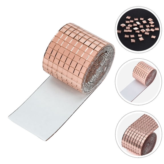 PAMINGONO Ceiling Decoration Rose Gold Glass Wall Sticker 1 Roll 100x4in