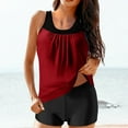 thumbnail image 2 of Two Piece Swimsuit,Bathing Suits Two Piece,Womens Color Blocking Solid Color Strappy Back Set Two Piece Swimsuits Swimdress,Womens Two Piece Swimsuits,Two Piece Set, 2 of 5