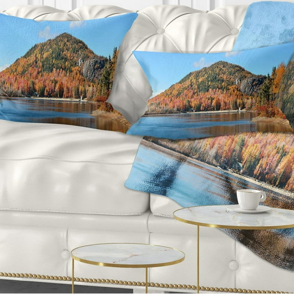 Designart 12" x 20" Green Polyester Throw Pillow