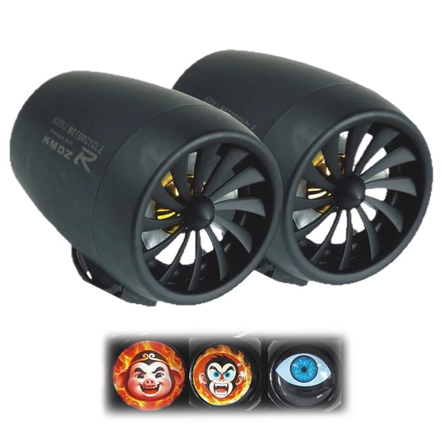 Wireless Motorcycle Speakers, 5.2 Inch Length & Vibrant OLED Displays, for Weatherproof Music and Call Control(Black,1pair)