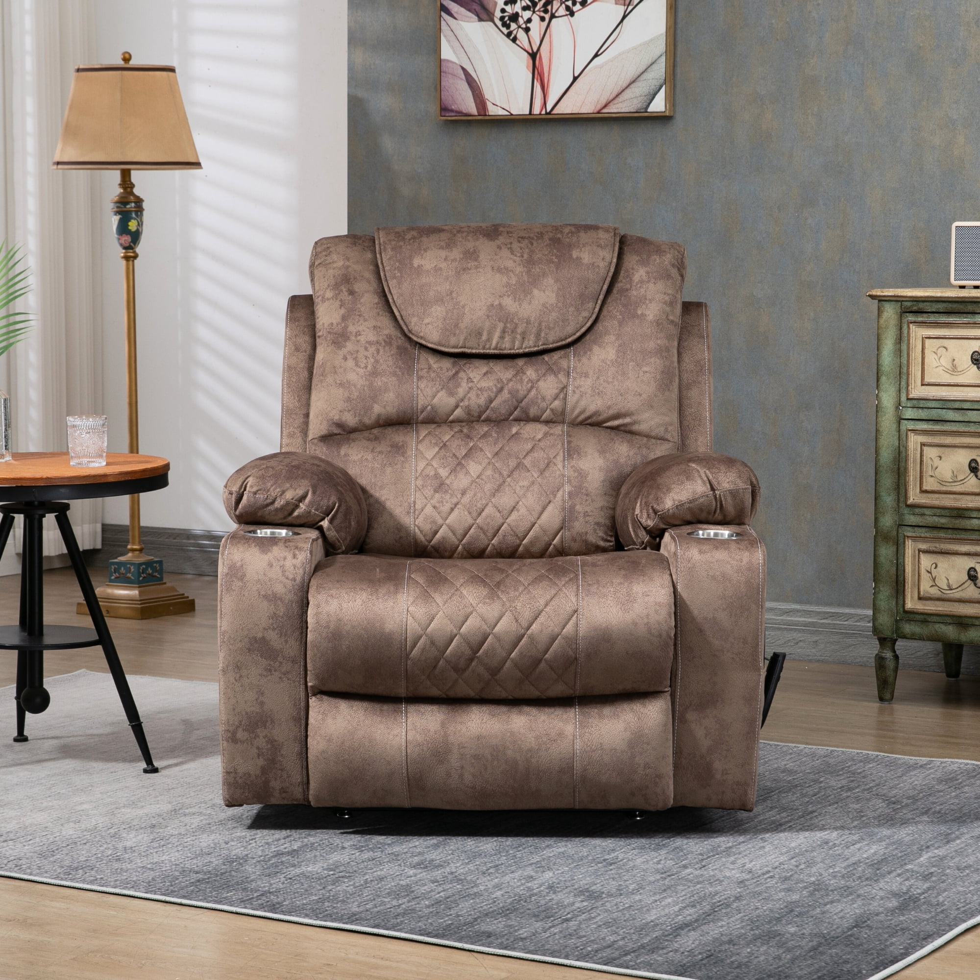 Lajuane Lay Flat Recliner in 74.8 Length, Dual Motor Power Lift Chair with Lumbar Pillow, Wireless Phone Charger & Cup Holder Hokku Designs