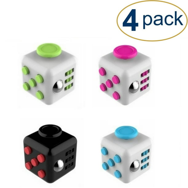 Fidget Cube 4 Pack Randomly Assorted Colors Fidget Toys For Kids Adults Use These Fidget Boxes Anywhere Desk Toys Relieve Boredom Stress Anxiety Walmart Com Walmart Com