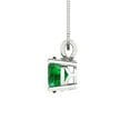 thumbnail image 3 of Clara Pucci 14K White Solid Hypoallergenic Gold 1Ct Emerald Round Brilliant Cut Solitaire Designer Necklace Pendant For May, 3 of 6