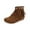 Brown, variant on Womens Ankle Boots Slip on Flat Suede Booties with Tassel Fringe Detail Comfortable Round Toe Winter Fashion Casual Boho Boots Blue