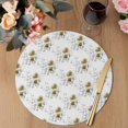 thumbnail image 3 of Yellow Poppy Flowers Round 13 Inch Placemats Set of 2, Spring Gray Eucalyptus Leaves Rustic HeatResistant Non Slip Place Mats for Dining Table, Wipeable Braided Kitchen Table Mats for Housewarming, 3 of 9
