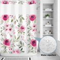 thumbnail image 2 of No Hook Shower Curtain, Pink Roses Shower Curtains for Bathroom with See Through Top Window, Romantic Flowers Leaves Vintage Country Waterproof & Washable Bath Curtain Extra Long 72"x84", 2 of 9