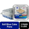 thumbnail image 3 of (5 pack) EZ Foil Cake Pans with Lids, Blue, 8x8 Inch, 3 Count, 3 of 8