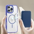 thumbnail image 4 of For iPhone 16e Magnetic Clear Phone Case,Magnetic Detachable Card Slots Holder Wallet,Compatible with Mag-safe,Crystal Transparent Shockproof Protective Rugged Phone Case,Darkblue, 4 of 8