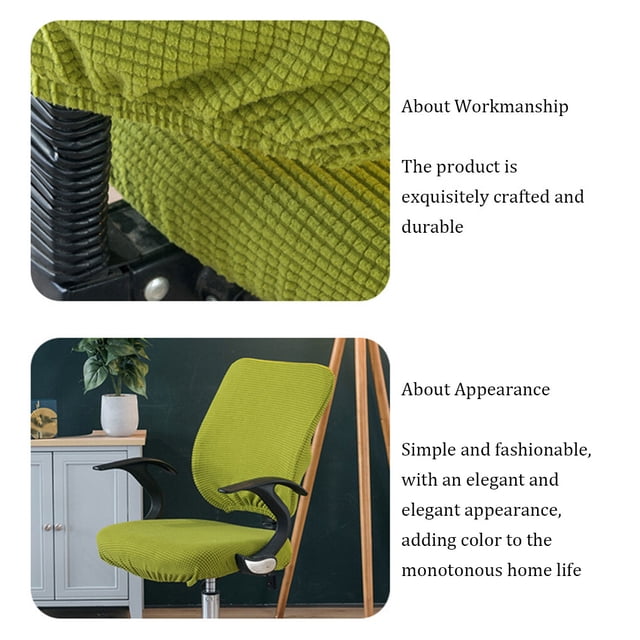 ziyahi Chair Cover Slipcover Stretch Seat Computer Protection Set Anti-Dirty Thicken Solid Business Home Wedding Universal Yellow/Backrest