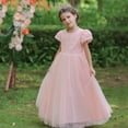 thumbnail image 2 of Falda infantil Vestido de princesa infantil Vestido de niña con flores rosas Falda larga con lazo, 2 of 6