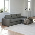 thumbnail image 3 of SOULART 99" Boneless Couch, Grey L-Shaped Sectional Sofa with Chaise and 3 Pillows, Modern Couches for Living Room, No Assembly Required, 3 of 9