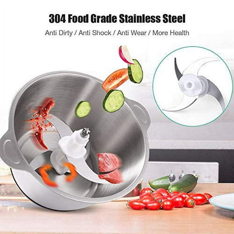 Bluethy Double Gear Electric Food Chopper Sharp Blade Stainless Steel  Grinding Vegetables Meat Grinder Kitchen Tools