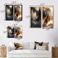 thumbnail image 4 of Designart "Wild Horses Galloping in a Winter Scene V" Animals Horse Wall Art Set Of 2 - Children's Art Brown Canvas Set For Living Room Decor, 4 of 6