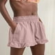 thumbnail image 2 of Pantalones cortos de cintura alta sueltos de pierna ancha informales de color sólido a la moda para mujer Fridja  fhjkhfk458896, 2 of 5