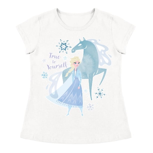 Playera Para Niña Disney Frozen Cuello Redondo Manga Corta Talla 4 Blanco