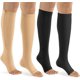 thumbnail image 5 of Calcetines de compresión médica con cremallera de 15-20 mmHg para mujeres y hombres, hasta la rodilla, punta abierta, soporte firme, medias graduadas para venas varicosas, edemas, hinchazón,, 5 of 8
