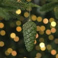 thumbnail image 2 of Northlight 5.5" Green and Gold Glitter Beaded Pine Cone Christmas Ornament, 2 of 4