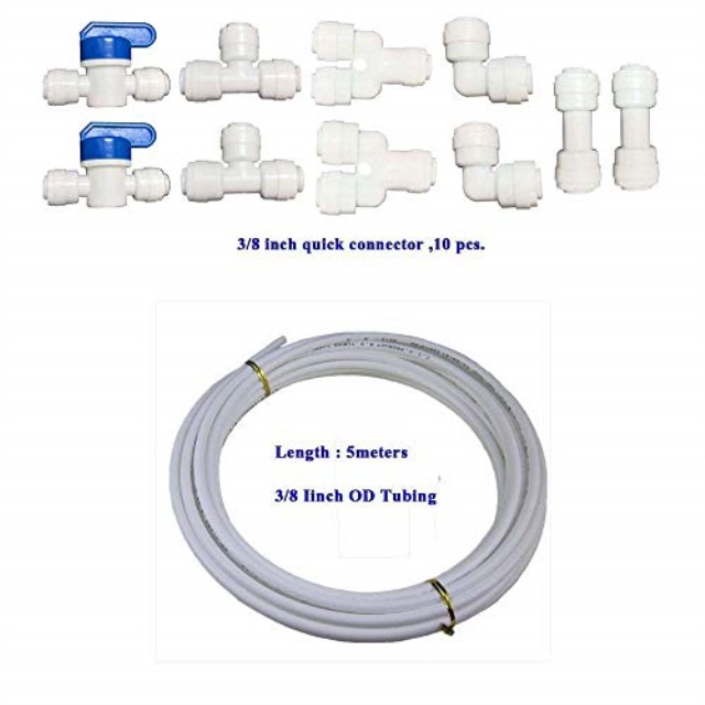 Pack of 5 PureSec RO Fittings Y Type 3//8 inch Tubing OD Use Two Way Water Line Splitter Quick Connect Tube Fittings Push to Connect Plastic Connectors for Water Filtration System