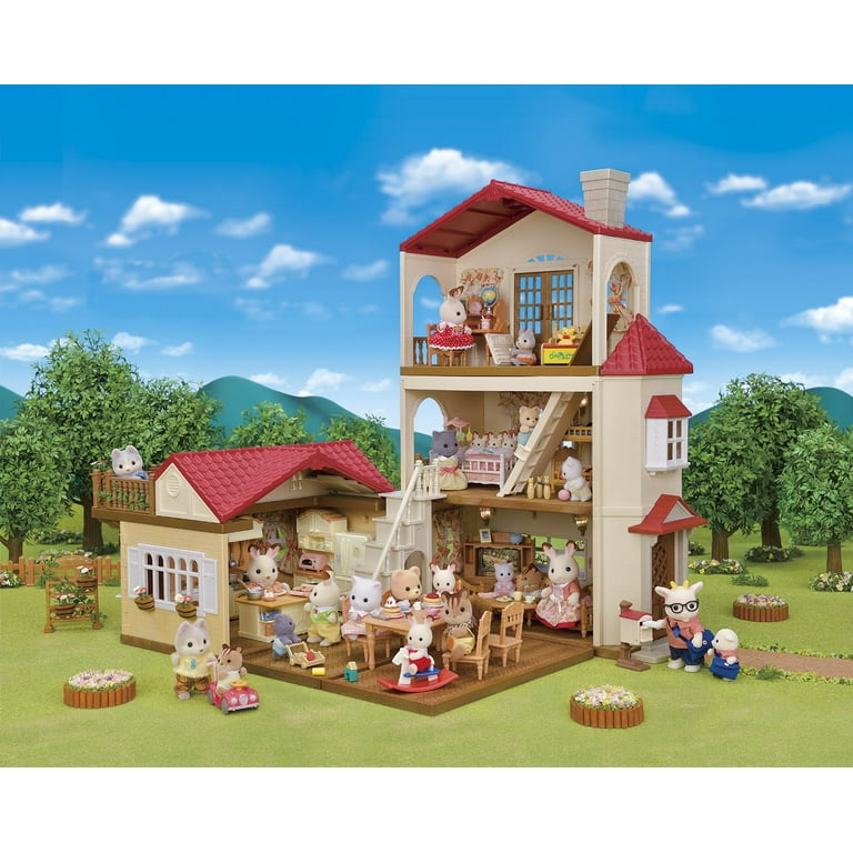 Calico Critters Red Roof Country Home Gift Set, Dollhouse Playset