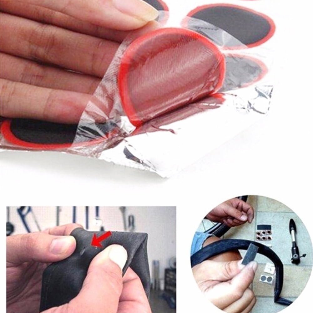 Multi-use 48Pcs Square Rubber Puncture Bicycle Tires  Tube Repair Patches Tools 
