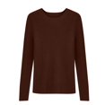 thumbnail image 5 of Comdrip Tight Sweater, Women's Autumn and Winter Solid Color Round Neck Pullover Sweater with Knit Slim Fit Soft and Comfortable Top Womens Ribbed Long Sleeve Tops Brown 2XL, 5 of 7
