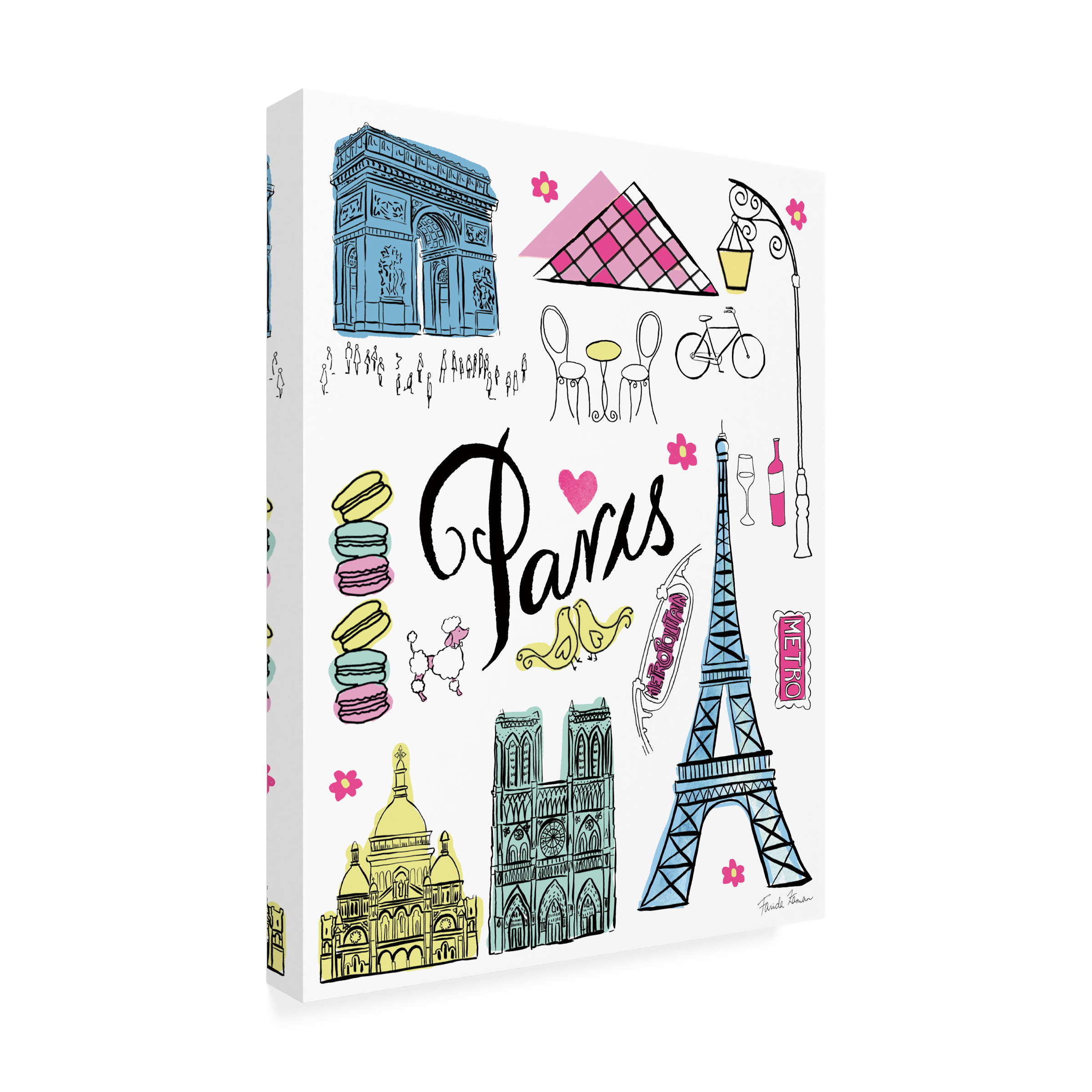 Trademark Fine Art 'Travel Paris White' Canvas Art by Farida Zaman