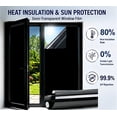 thumbnail image 2 of Total Blackout Window Privacy Film Day and Night 100% Light Blocking Static Cling Room Darkening Window Tint Black Door Stickers for Home Office, No Glue Anti-UV, 20 inch×16.4ft, 2 of 7