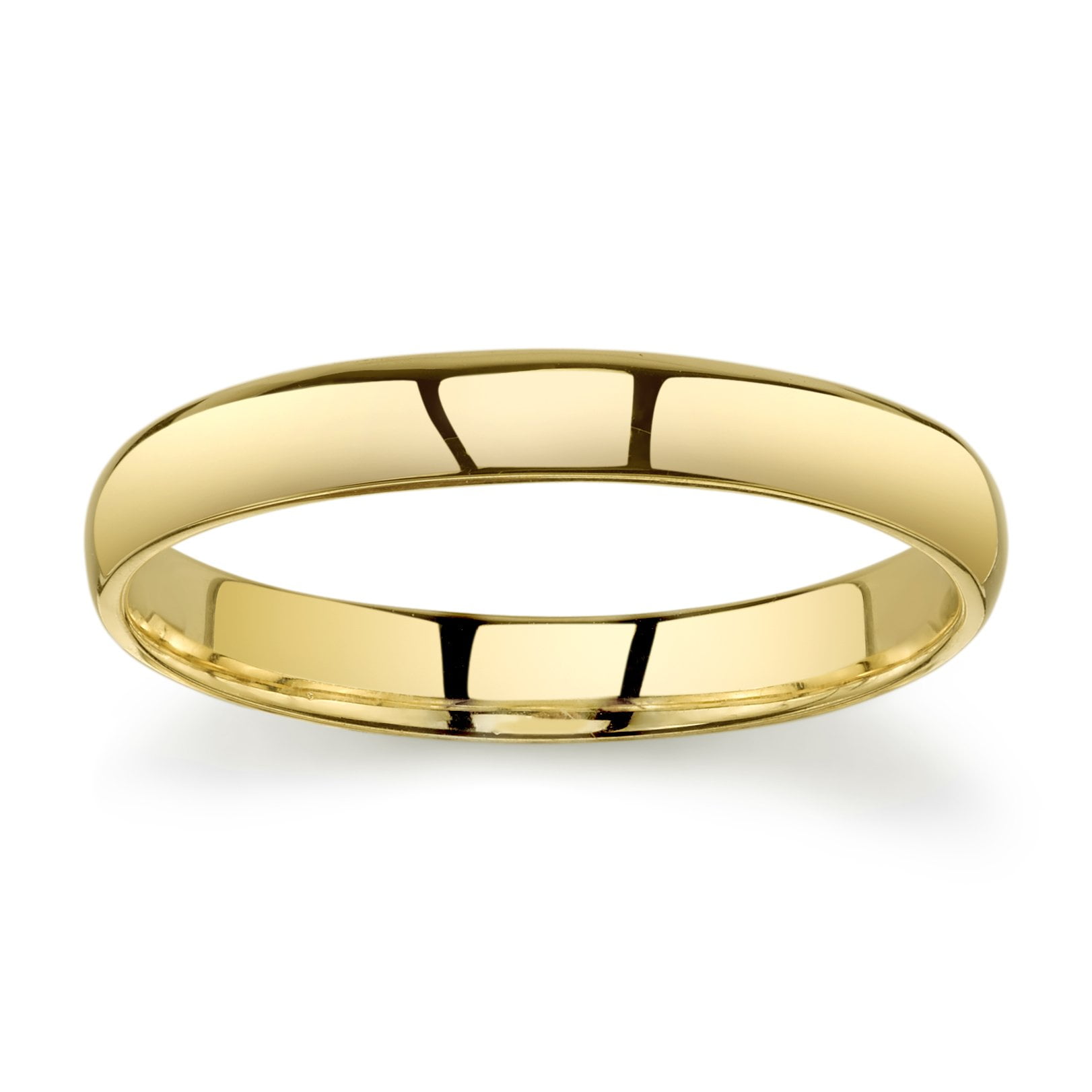 10k Rose Yellow or White Gold Plain Comfort Fit 3mm Wedding Band