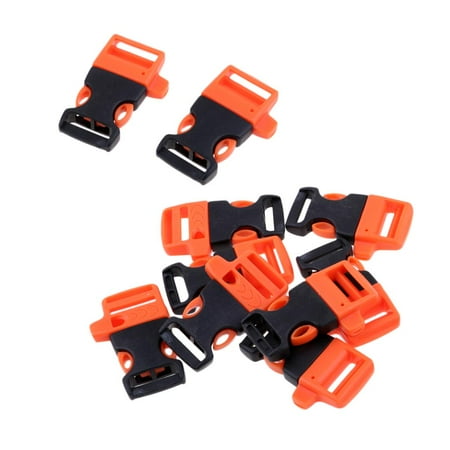 10pcs Cord Bracelet Side Release Buckle Survival 5.5x3.5cm Orange